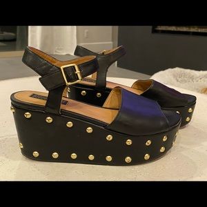 Black bubble studded platforms Deena and Ozzy